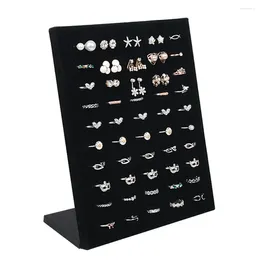 Jewellery Pouches 50 Slots Ring Display Board Finger Rings Showing Stand Organiser Holder (Black)