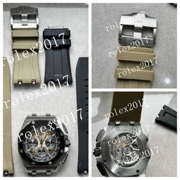 Super APF DE luxe mens 44mm 3126 Chronograph Mechanical Automatic Movement Black Ceramic Bezel Best Edition Gray/Blue Dial on Grey Rubber Strap Wristwatch