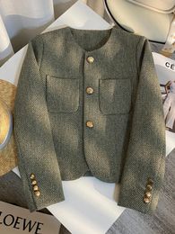 Spring Autumn Womens Suit Single Breasted Small Fragrance Green Suit Jacket Lady Blazer Allmatch Casual Coat Tops 240219