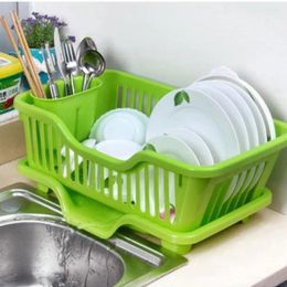 Kitchen Storage Bowls Plates Countertop Dinnerware Drain Board Utensils Drainer Rack Dish Drying