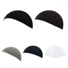 Berets Men Muslims Prayer Hats Skull For Islamic Caps Knitted DXAA