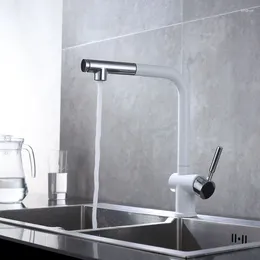 Kitchen Faucets Chrome-plated Bright White Drawing Zinc Alloy Sink Faucet And Cold