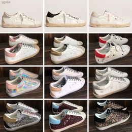 Italy Brand Golden Sneakers Gooseity Star Golden Super star Casual Shoes Sabot Black Gold Sliver Sparkling Star Sneaker Classic White Doold Dirty Luxury Summer KH4O