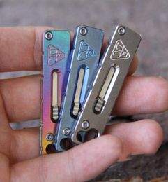 Titanium EDC Portable Utility Knife Pocket Cutting Paper Outdoor Travel Tool Flashlight Umbrella Cord Pendant AL604007915