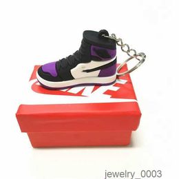 Wholesale Designer Mini Silicone Sneaker Keychain With Box For Men Women Kids Key Ring Gift Shoes Keychains Handbag Chain Basketball Shoe Holder 8PZQ