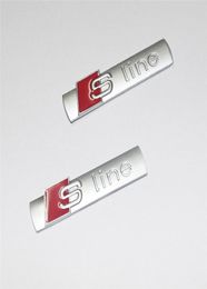 New Car Sline Emblem Badge Sticker Car Keychains Keyring Sline Wheel Tyre Valve Stems Cap Emblem for S-Line Quatro Car Sticker2354437