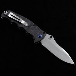 Camping M390 Blade BM 484 Tactical Folding Knife Carbon Fibre Handle Stone Washing Survival Safety Pocket Knives