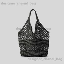 Totes Casual Hollow Str Women Shoulder Bags Paper Woven Lady Handbags Handmade Summer Beach Large Big Shopper Purses 2023 T240220