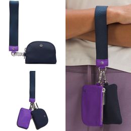 lusso doppia pochette da polso pochette lu donna uomo portafogli firmati portachiavi borsa porta carte portamonete portafoglio in nylon portachiavi portaoggetti borsa DHgate