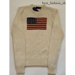 Spring Promotion Polos Knitted Sweaters Men's Ladies Sweaters Us American Knitted - Flag High-End Luxury Comfortable Cotton Pullover 100% Yarn Rl Bear Women 361