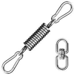 Accessories Stainless Steel Swivel Mount Chain With Carabiners And Spring 1000Lbs Capacity For Heavy Bag Gym Swing Hammock
