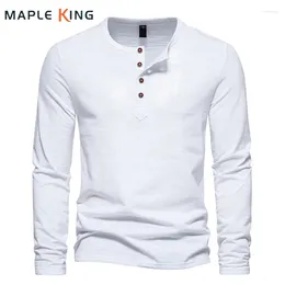 Men's T Shirts Men Clothing Tee Homme 2024 Vintage Long Sleeve Hip Hop Hipster Henley Basic Tshirts Mens Button Up Workout Camisetas Top