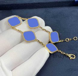 11 Colors Fashion Classic 4/four Leaf Clover Charm Bracelets Bangle Chain 18k Gold Agate Shell Mother-of-pearl for Women Girl Wedding Mothers Day Jewelry Gifts-ai 9RW2