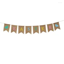 Party Decoration EASTER Decorations Pull Flags Colourful Linen Dovetail Stripes