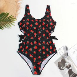 Women's Swimwear 2024 European And American Large Print Hollow Out Bandage Sexy Swimsuit