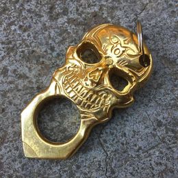 Skull Single Tiger Hole Finger Keychain Emergency Window Breaking Escape Device Self-Defense And Wolf Proof Buckle 478915
