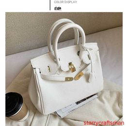 Genuine Leather Bags Trusted Luxury Handbag Feeling Litchi Pattern Platinum Bag for Women 2024 Summer New Handheld Womens Bag Large Capacity One Shoul with LOGO HBM3