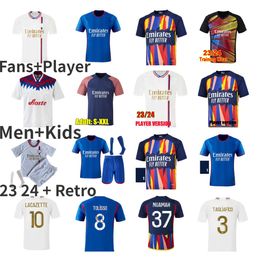 23 24 Maillot de foot AOUAR Soccer JerseyS Lyonnais CAQUERET TOLISSO JEFFINHO OL TAGLIAFICO Fans Player football shirts 2023 2024 TRAORE SARR lyon men kids kits 16-4XL