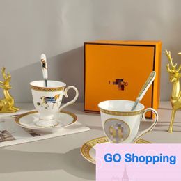 Top Household Light Luxury Ceramic Coffee Cup European Luxury High-Grade Coffee Set Set High-End Exquisite Mugs