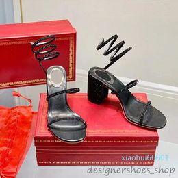 Evening shoes women high heeled75mm Luxury Designers Wraparound Dress shoe factory footwear