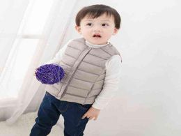 Children Vests Winter Ultra Light White Down Vest Coats Boys Girls Sleeveless Jacket Kids Windproof Warm Waistcoat 2111091032238