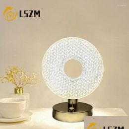 Table Lamps Modern Fashion Crystal Diamond Led Lamp Usb Charging Romantic Gift Night Light Creative Indoor Lighting Desk Drop Deliver Dhjj3