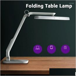 Table Lamps Usb Led Desk Lamp Dimmable Foldable Eye-Caring Office Light Rechargeable Touch Control Stepless Dimming Reading Lights Dr Dhscc