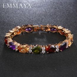 Bracelets EMMAYA Fashion Woman CZ Jewelry Stunning Oval Shape CZ Stone Bracelet Bridal Wedding Jewelry Gift