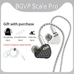 Scale Pro HIFI Wired In Ear Earphone 1DD 1BA Hybrid Drivers Bass Headphone Monitor With Mic Detachable Audio Cable