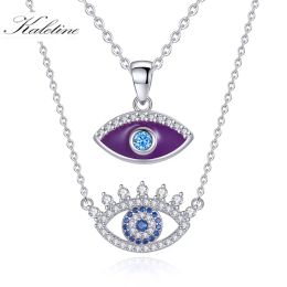 Pendants Kaletine Turkish Lucky Evil Eye Necklace Women Blue Eyes Female Charm 925 Sterling Silver Enamel Necklace Jewelry Gift