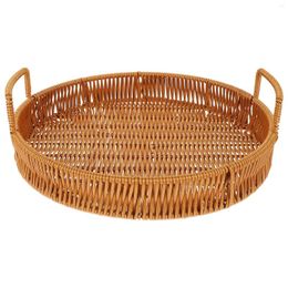 Dinnerware Sets Decor Imitation Rattan Storage Basket Household Bread Desktop Woven Baskets Fruits And Vegetables Home Supplies Container