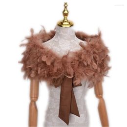 Scarves Soft Fluffy Real Ostrich Fetaher Evening Winter Autumn Wedding Bridal Cape Stole Wraps White Shawl