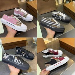 Designer Sneakers Vintage Cheque Shoes Lattice Men Casual Shoes Calfskin Embossed Leather Canvas Shoes Patched Nylon Trainers Platform Sneaker Box