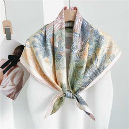 18mm sand washed twill silk scarf womens mulberry silk double-sided printed large square scarf shawl autumn and winter warm scarf