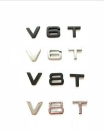 1X Car Styling 3D Metal Chrome Black V6T V8T Side Body Emblem Tail Trunk Fender Badge Sticker For A4 A3 A5 A6 A1 Q3 Q5 Q7499024