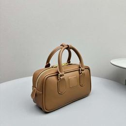 Designer Miues bags High leather womens bag new bowling bag Boston bag handbag trendy one shoulder crossbody bag