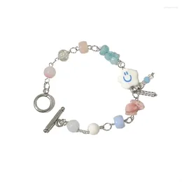 Link Bracelets Handmade Beaded Women 2024 Trend Bangle Design Wrist Chain Sweet Hand Jewellery Gift For