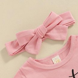 Clothing Sets Onfmst Toddler Baby Girl Summer Clothes Set Aunties Ie Print Short Sleeve Crew Neck T-Shirt 2pcs Shorts