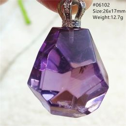 Necklaces Natural Amethyst Quartz Faceted Pendant Necklace Women Men Brazil Men Purple Amethyst Stone Rare Fashion AAAAAA