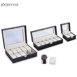 Watch Boxes & Cases 2 6 10 Grids PU Leather Box Case Professional Holder Organizer For Clock Watches Jewelry Display Storage Drop340L