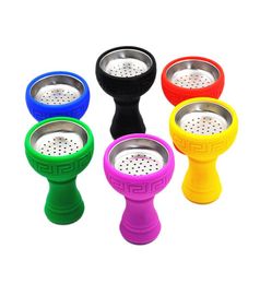 New Unbreakable Flower Silicone Head Shisha Hookah Bowl Silicone Head with Metal Tray for Tobacco Shisha Charcoal6778722