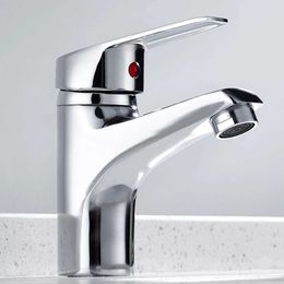 Bathroom Sink Faucets Single Lever Mixer Faucet Metal Electroplating Sink Taps Hot Cold Water Sink Mixer Tap Modern Basin Sink Faucet Durable Sink Tap