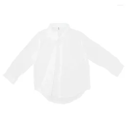 Women's Blouses Women Sheer Button Down Cover Up Long Sleeve Mesh Solid Top Elegant Loose See Through Shirt N7YE