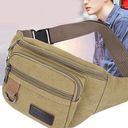 Waist Bags Lightweight Canvas Sport Bag Unisex Bum Runing Hiking Travel Pouch Fanny Pack Multifunctional Messenger