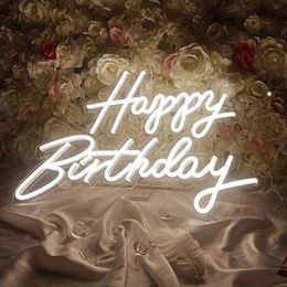 Neon Sign Happy Birthday LED Light Custom Made Store Name Neon Signs for Wall Bar Pub Club Home Restaurant Decor with Dimmable Con2084