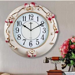 Wall Clocks Vintage Silent Clock Glass Digital Needle Round White Garden Reloj Pared Decorativo Home Decorating Items