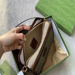 Top Designer Camera Bags Leather Stitching double Letter Printing Cavans Purse 2021 Update Women Shoulder bag Vintage Brown Webbin218g