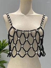 Women's Tanks Women Fashion Handmade Beaded Chian Top