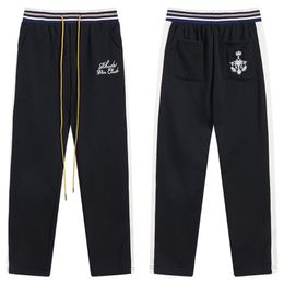 Pantaloni firmati da uomo di marca Versione corretta Moda inizio autunno Felpa con cappuccio Rhude Principal Pantaloni casual da strada con ricami streetwear graffiti dipinti a mano