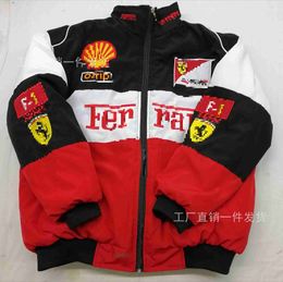 Men's T-Shirts F1 racing suit F1 personality cool wind full embroidery casual long sleeve cotton suit A157 race FCK0